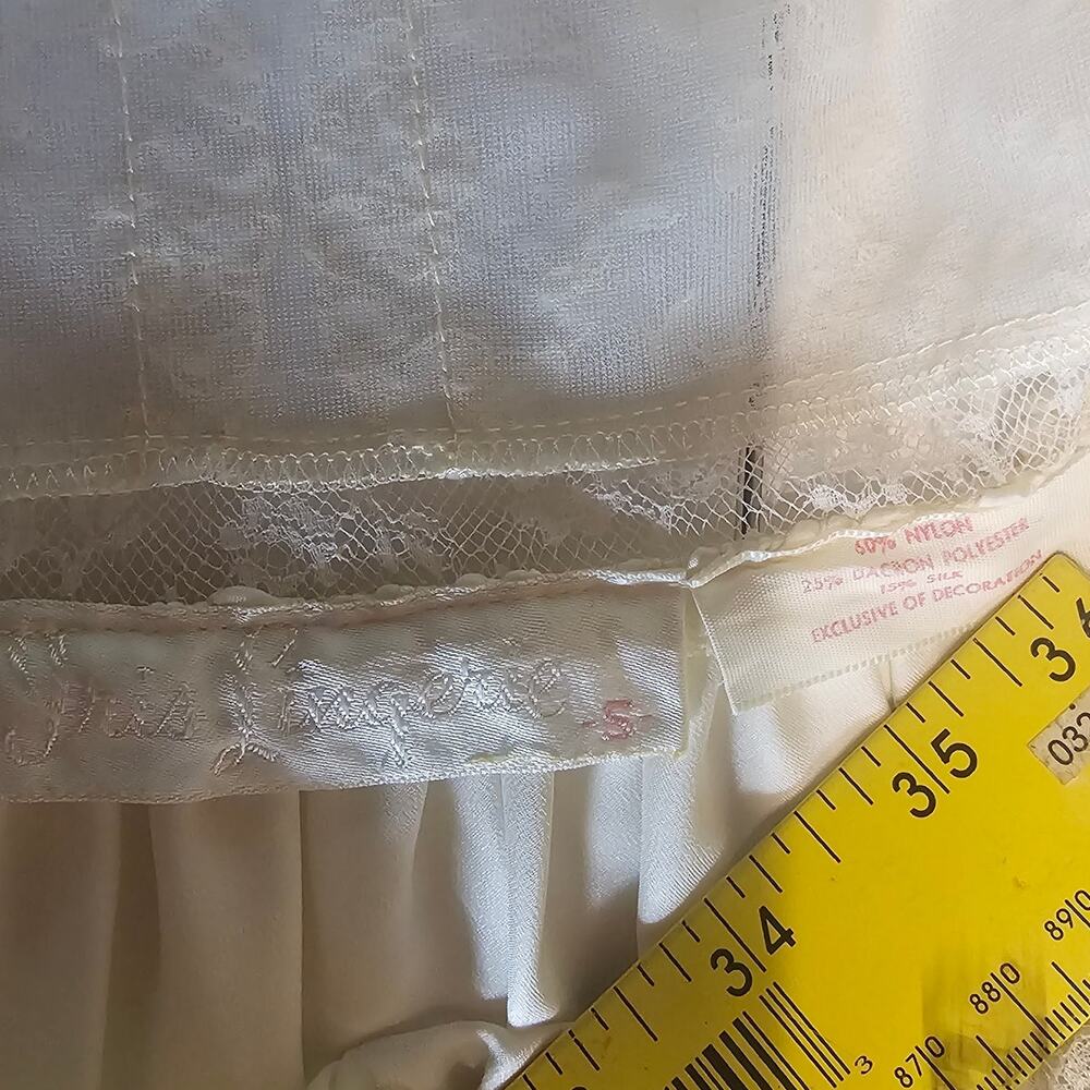 Vintage Miss Lingerie White Bridal Sheer Nylon Lace Peignoir Negligee S 4106 - Picture 6 of 9